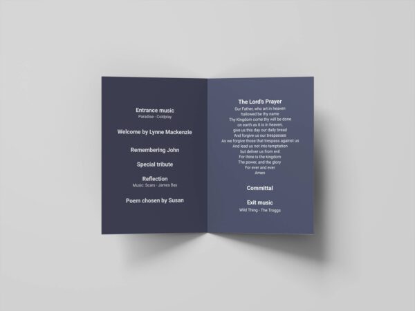 Blue and gold funeral order of service template 026 - Template Design - Image 5
