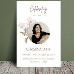 Simple floral funeral order of service 059