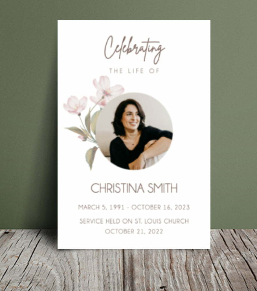 Simple floral order of service 059 - Free Funeral Order of Service Template