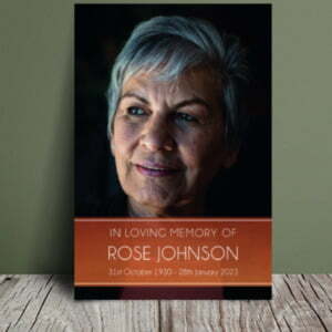 Rustic colour block funeral order of service 064