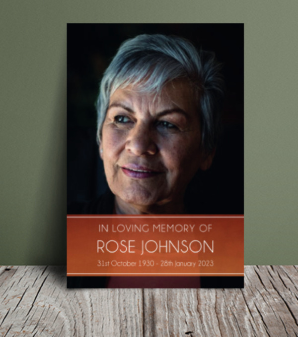 Rustic colour block funeral order of service 064