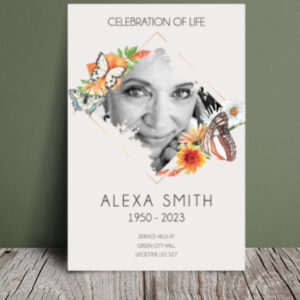 Butterflies and flowers funeral order of service 073