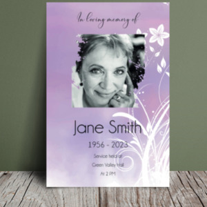 Soft floral background funeral order of service 074