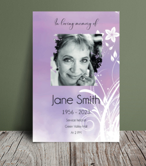 Soft floral background funeral order of service 074