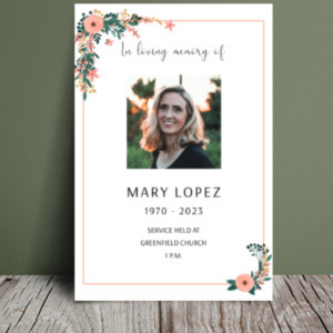 Floral illustration funeral order of service 076