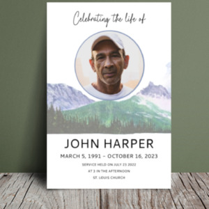 Mountain view funeral order of service 094 - Template Design