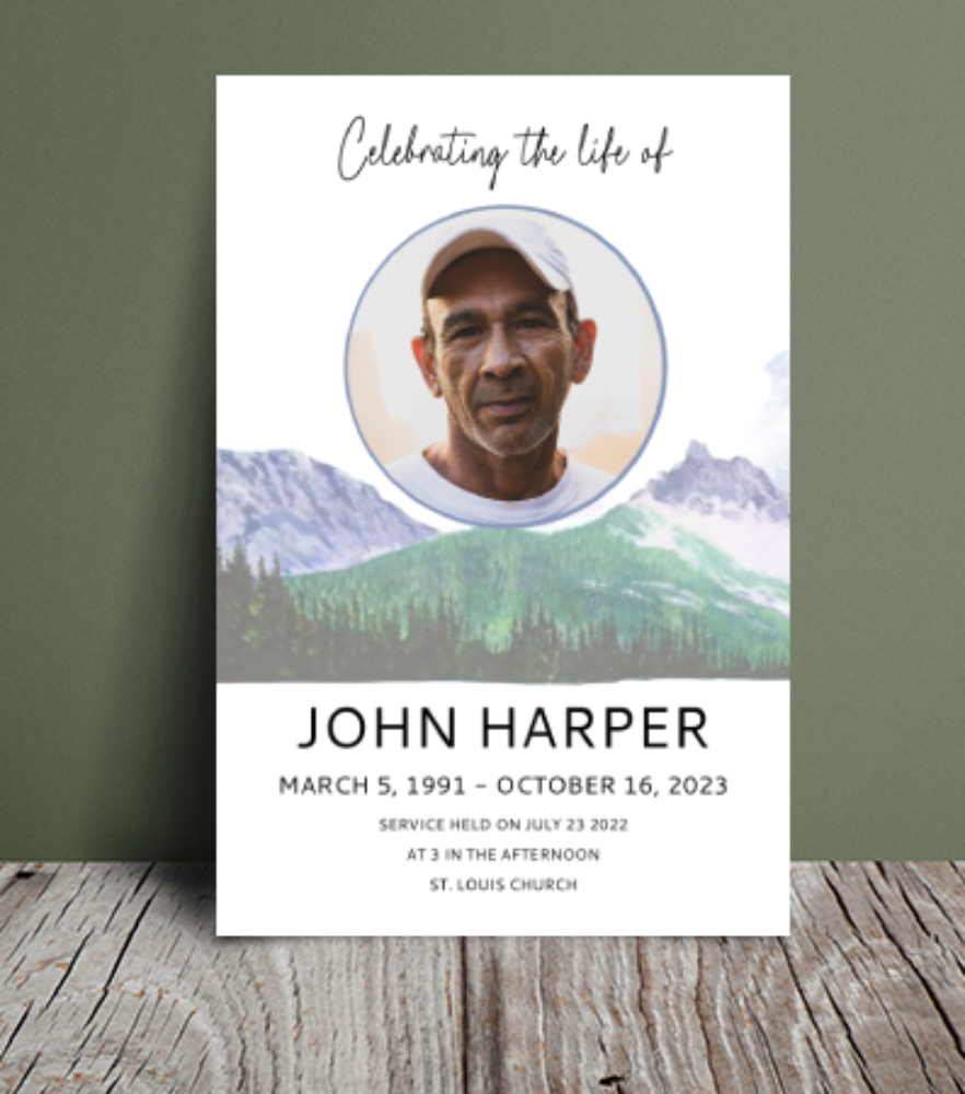 Mountain view funeral order of service 094 - Free Funeral Order of Service Template