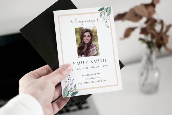 Calming floral funeral order of service