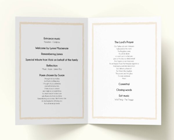 Calming floral funeral order of service 067