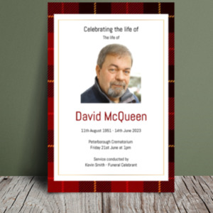 Scottish Tartan funeral order of service 096 - Template Design