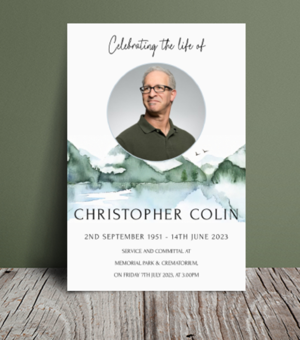 Mountain funeral order of service 103 - Free Funeral Order of Service Template