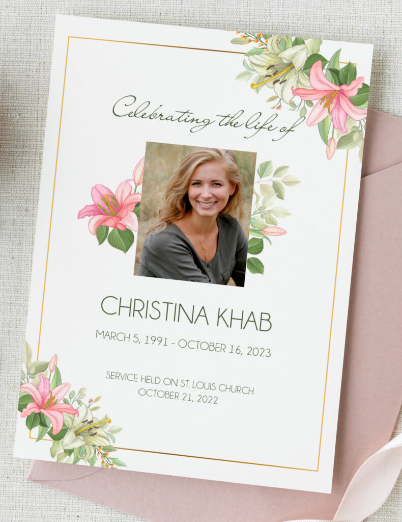 Order of service for a funeral