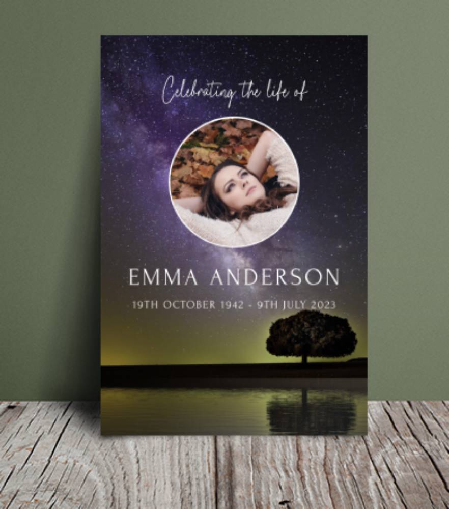 Galaxy funeral order of service 106 - Free Funeral Order of Service Template
