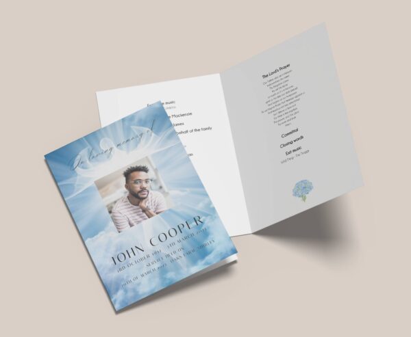 Heavenly funeral order of service 100 - Template Design - Image 3