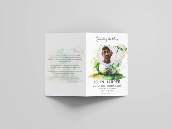 Golf funeral order of service 097 - Template Design - Image 2