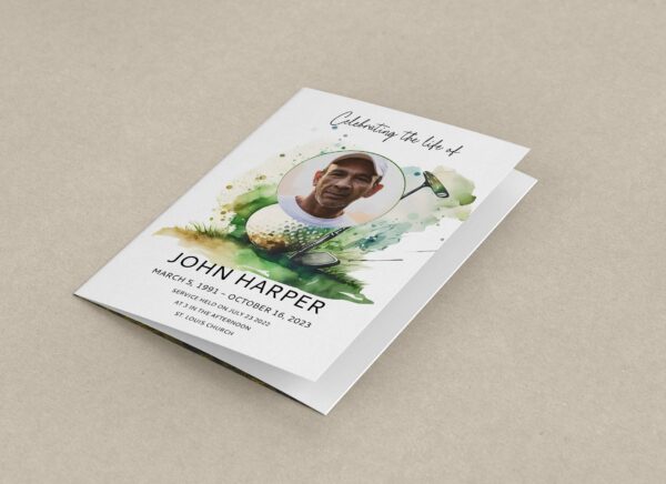 Golf funeral order of service 097 - Template Design - Image 3