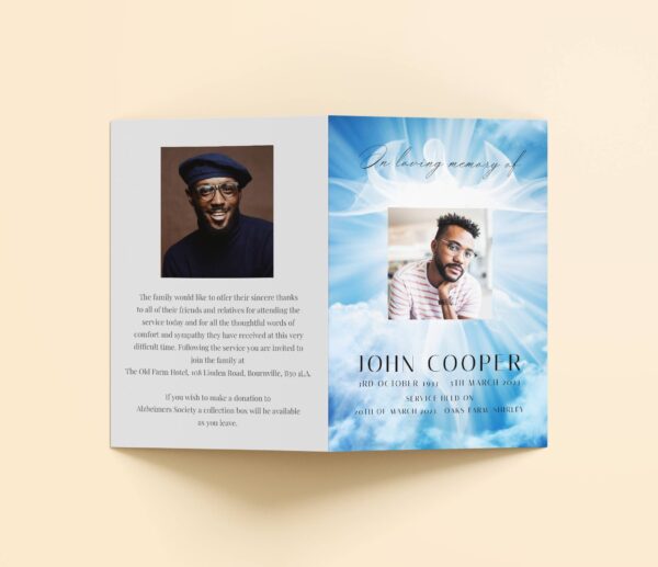 Heavenly funeral order of service 100 - Template Design - Image 5