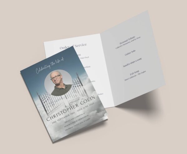 Gates of heaven funeral order of service 105 - Template Design - Image 3