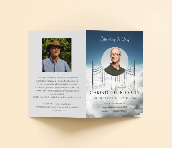 Gates of heaven funeral order of service 105 - Template Design - Image 5