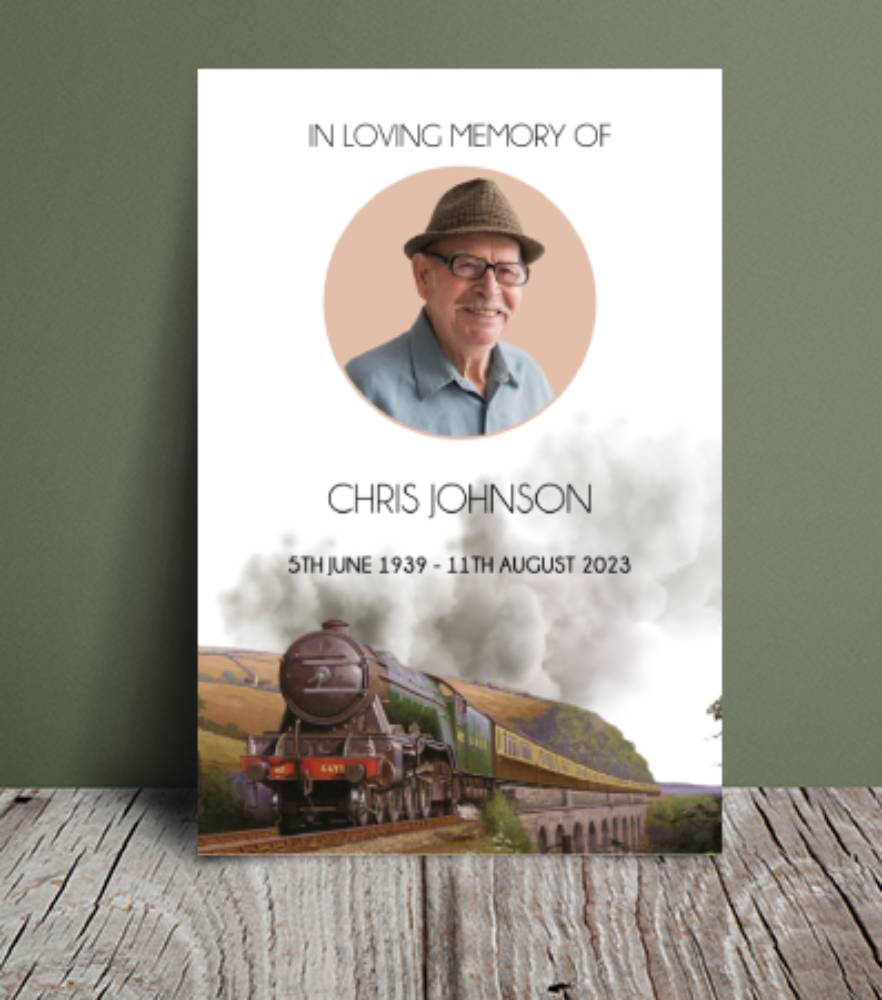 Flying Scotsman train funeral order of service 110 - Free Funeral Order of Service Template