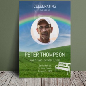 Rainbow funeral order of service Template Design 111