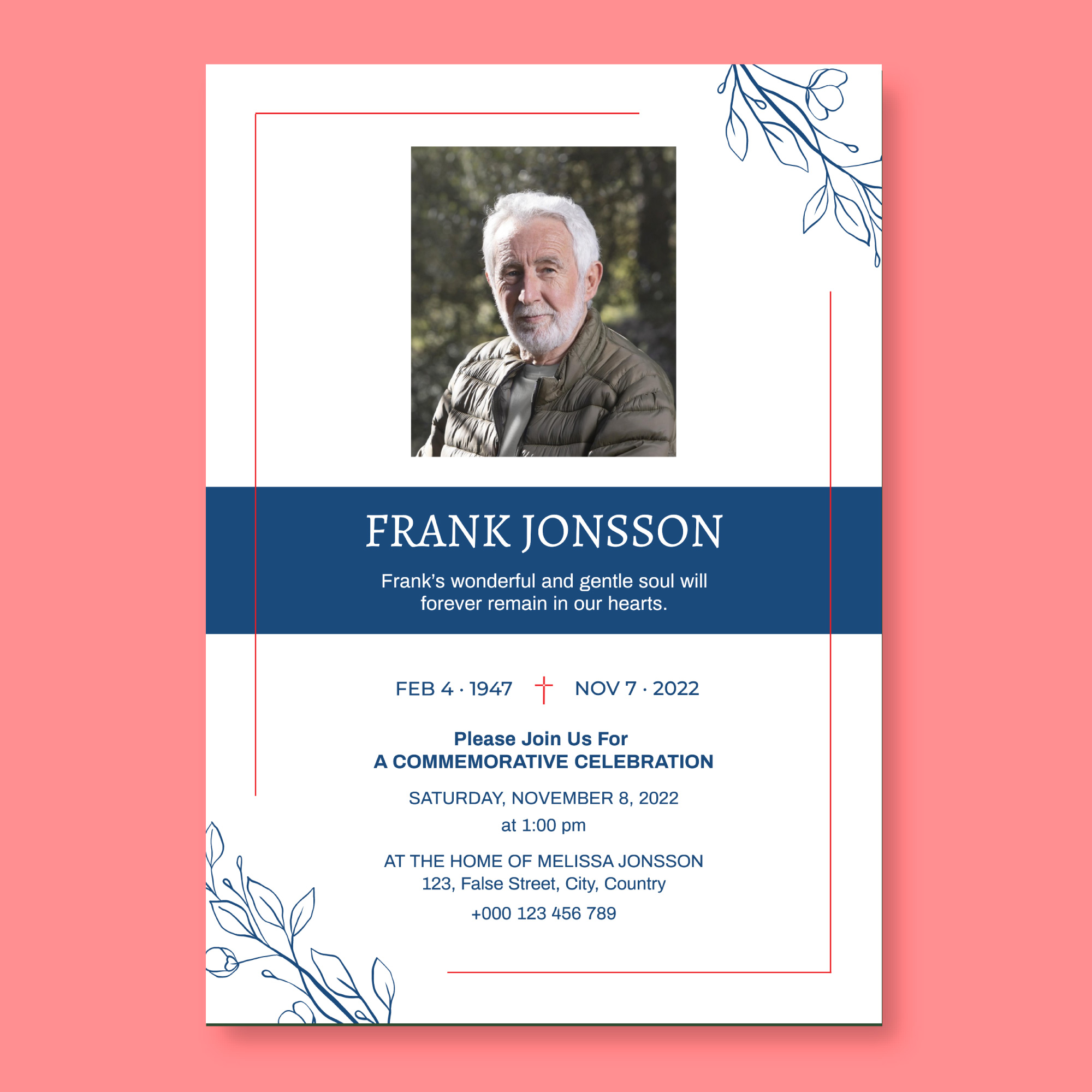 What is printed in a funeral booklet?