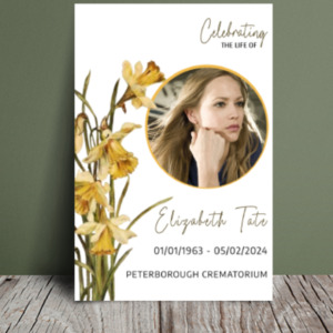 Daffodils funeral order of service template 122