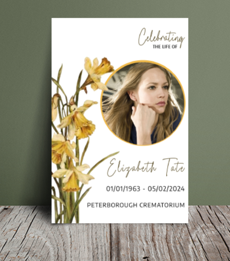 Daffodils funeral order of service 122 - Free Funeral Order of Service Template