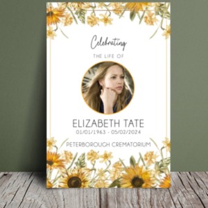 Sunflower funeral order of service template 121