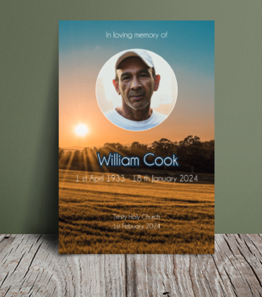 Countryside funeral order of service 123 - Free Funeral Order of Service Template