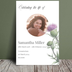 Scottish thistle funeral order of service template 118