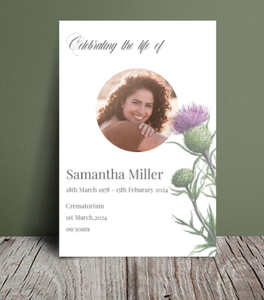 Scottish thistle funeral order of service 118 - Free Funeral Order of Service Template