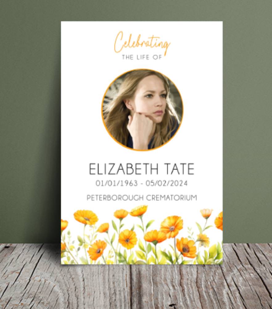 Sunflower funeral order of service 220 - Free Funeral Order of Service Template