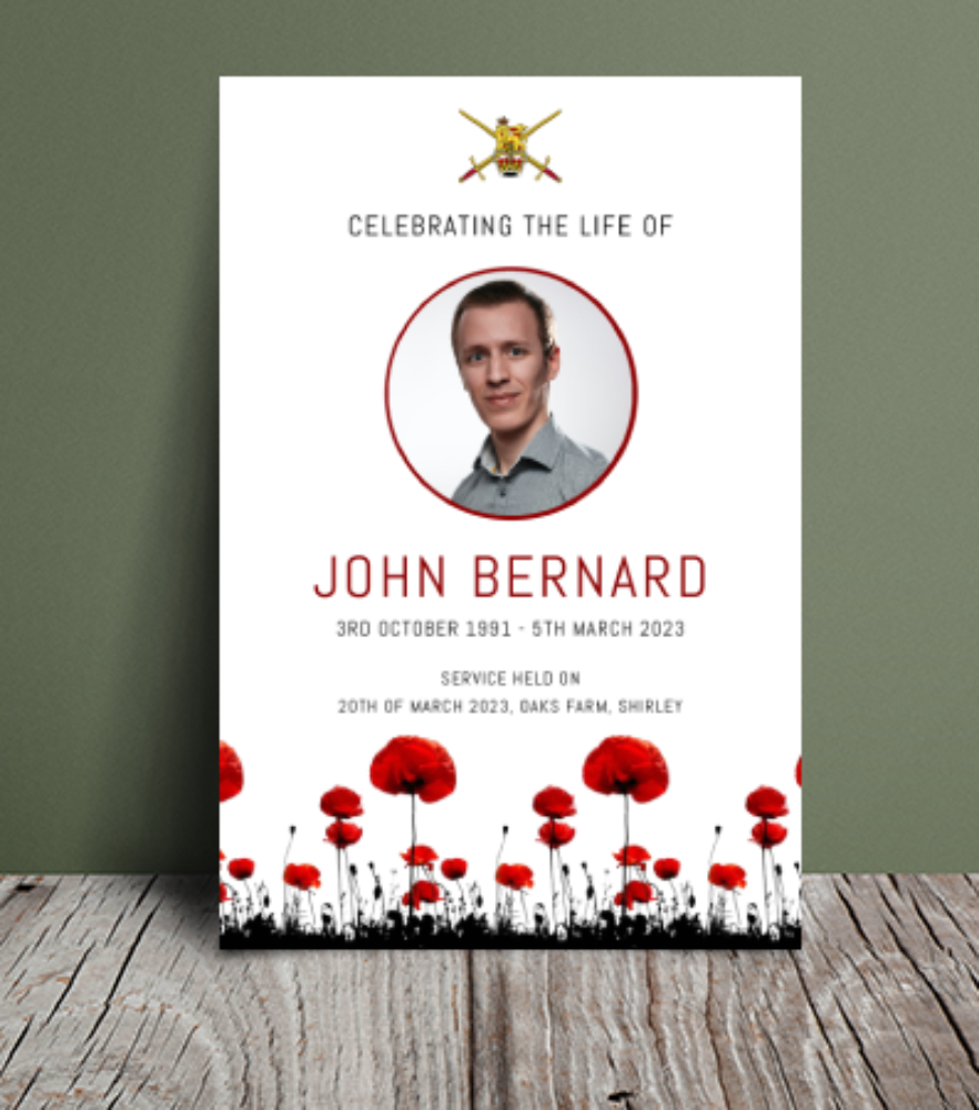 Poppy flowers funeral order of service template 127 - Free Funeral Order of Service Template