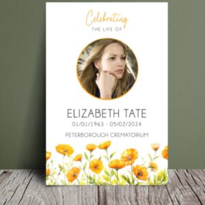 Sunflower funeral order of service template 220