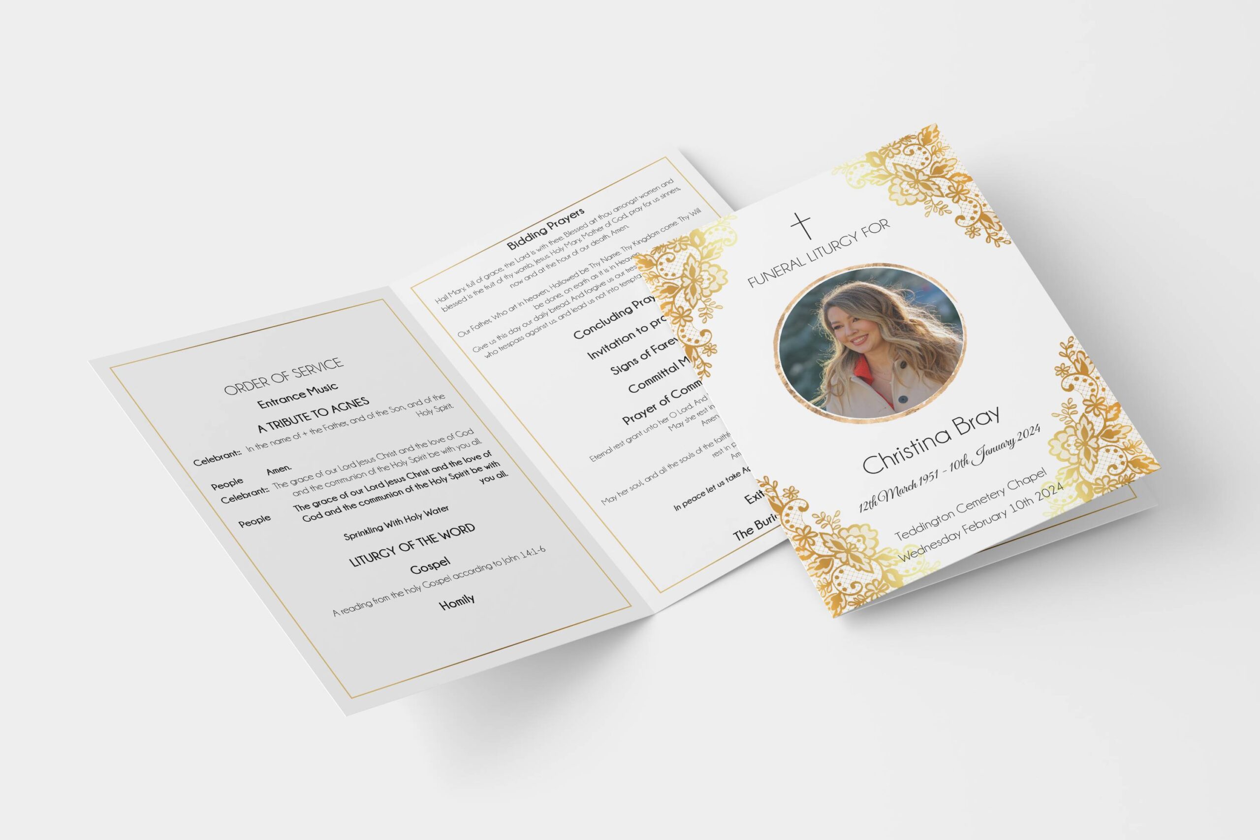 Catholic funeral order of service example