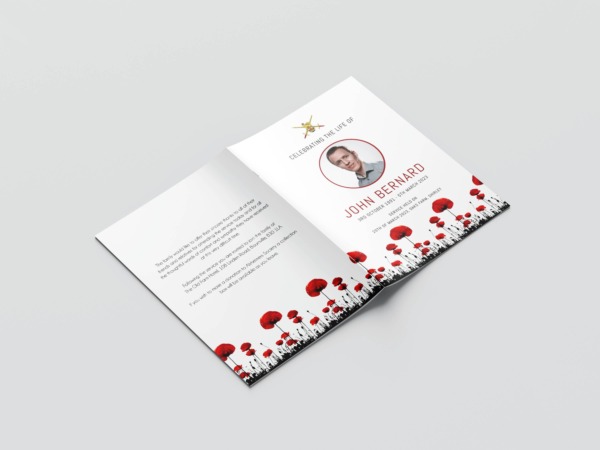 Poppy flowers funeral order of service template 127 - Image 2