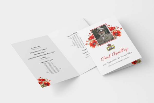 Poppy flower funeral order of service template 126 - Image 2