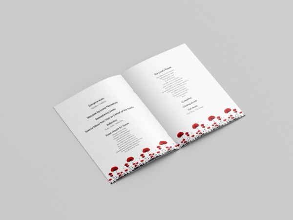 Poppy flowers funeral order of service template 127 - Image 5