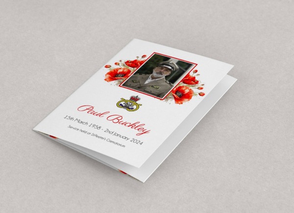 Poppy flower funeral order of service template 126 - Image 3