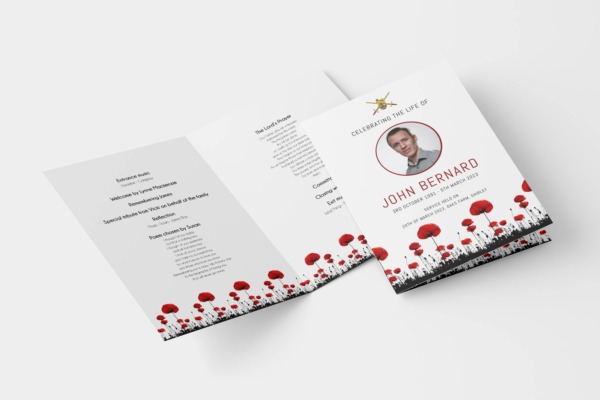 Poppy flowers funeral order of service template 127 - Image 4