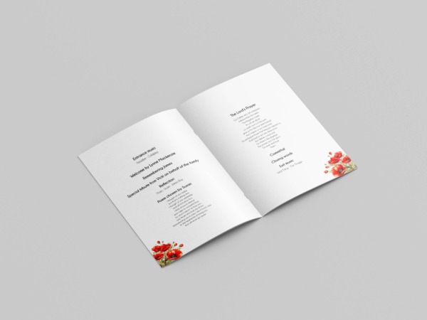 Poppy flower funeral order of service template 126 - Image 6