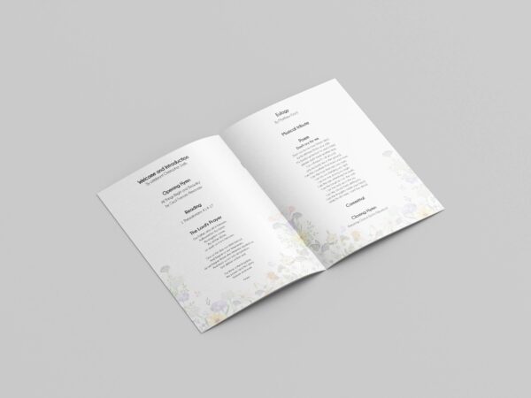 Rustic summer flowers funeral order of service template 137 - Image 2