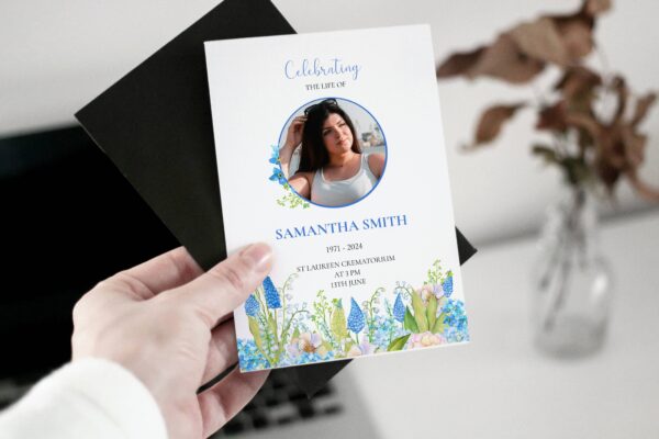 Blue spring florals funeral order of service template 143 - Image 2