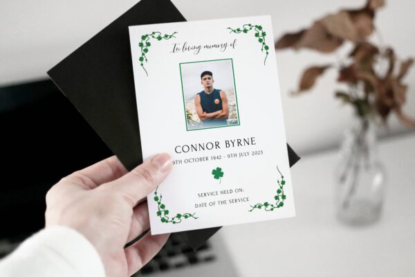 Irish Shamrock funeral order of service template 133 - Image 3