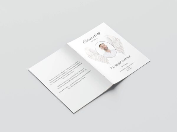 Simple angel wings funeral order of service template 144 - Image 4