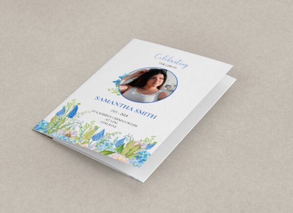 Blue spring florals funeral order of service template 143 - Image 3