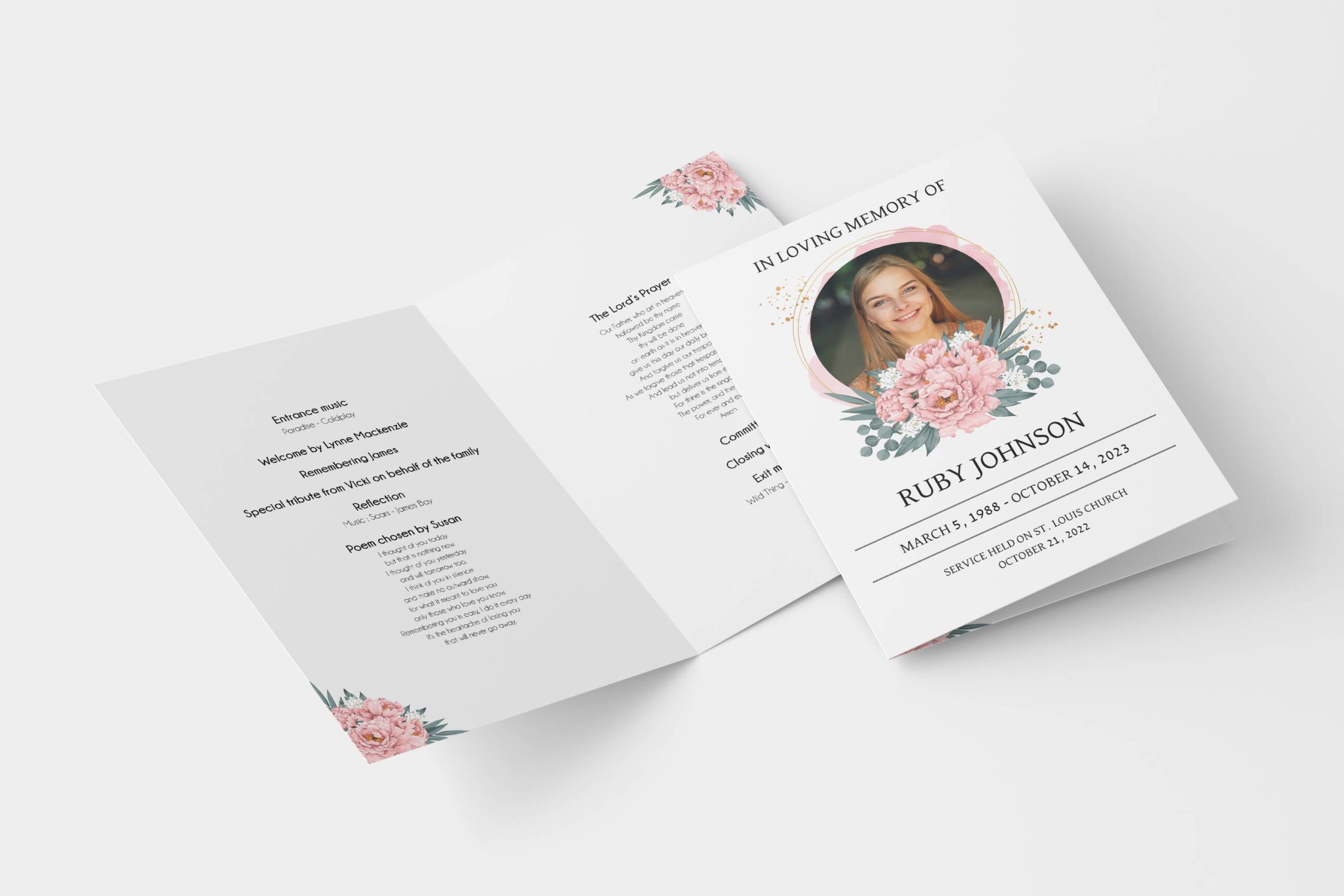 Writing “welcome and introduction” for funeral order of service