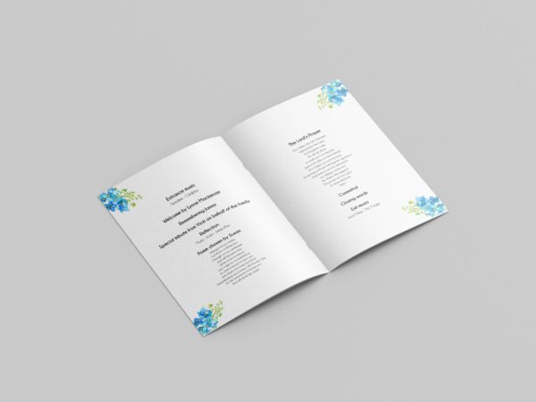Blue spring florals funeral order of service template 143 - Image 4