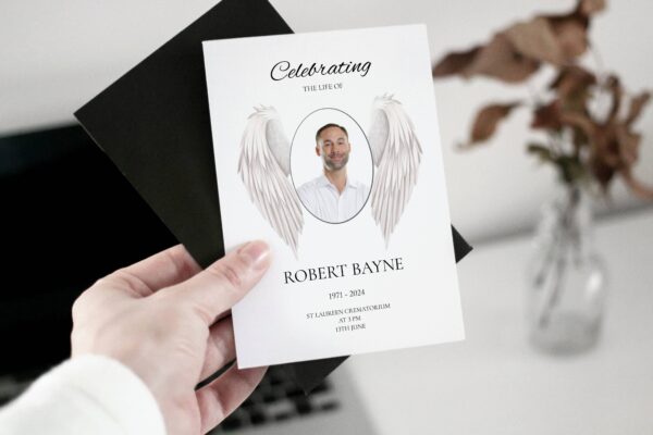 Simple angel wings funeral order of service template 144 - Image 5